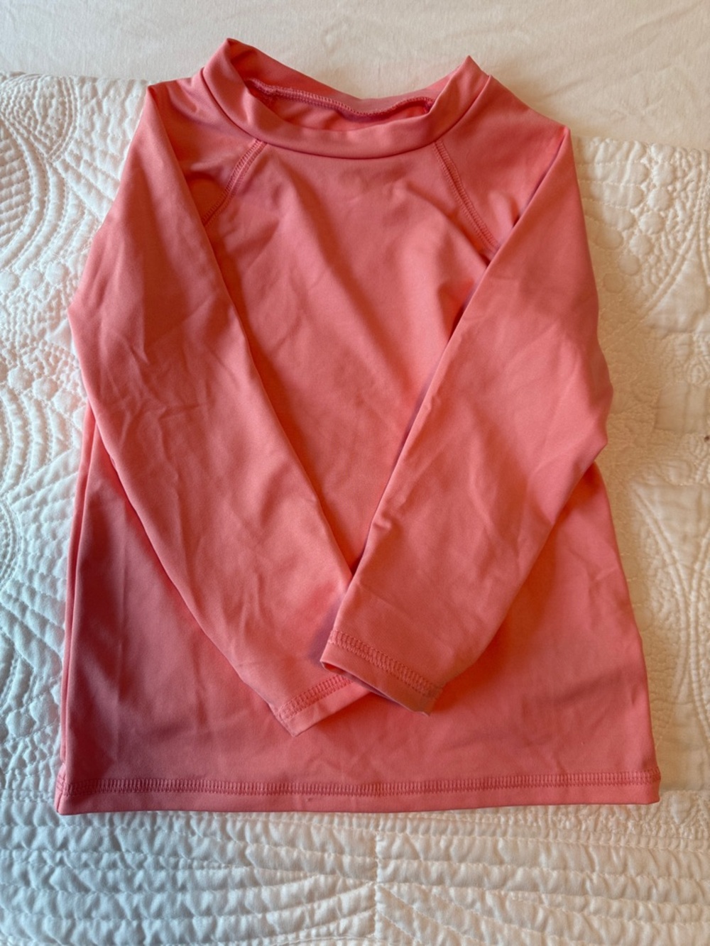 Cat & Jack Coral Pink Long Sleeve Swim Top Rashguard 3T